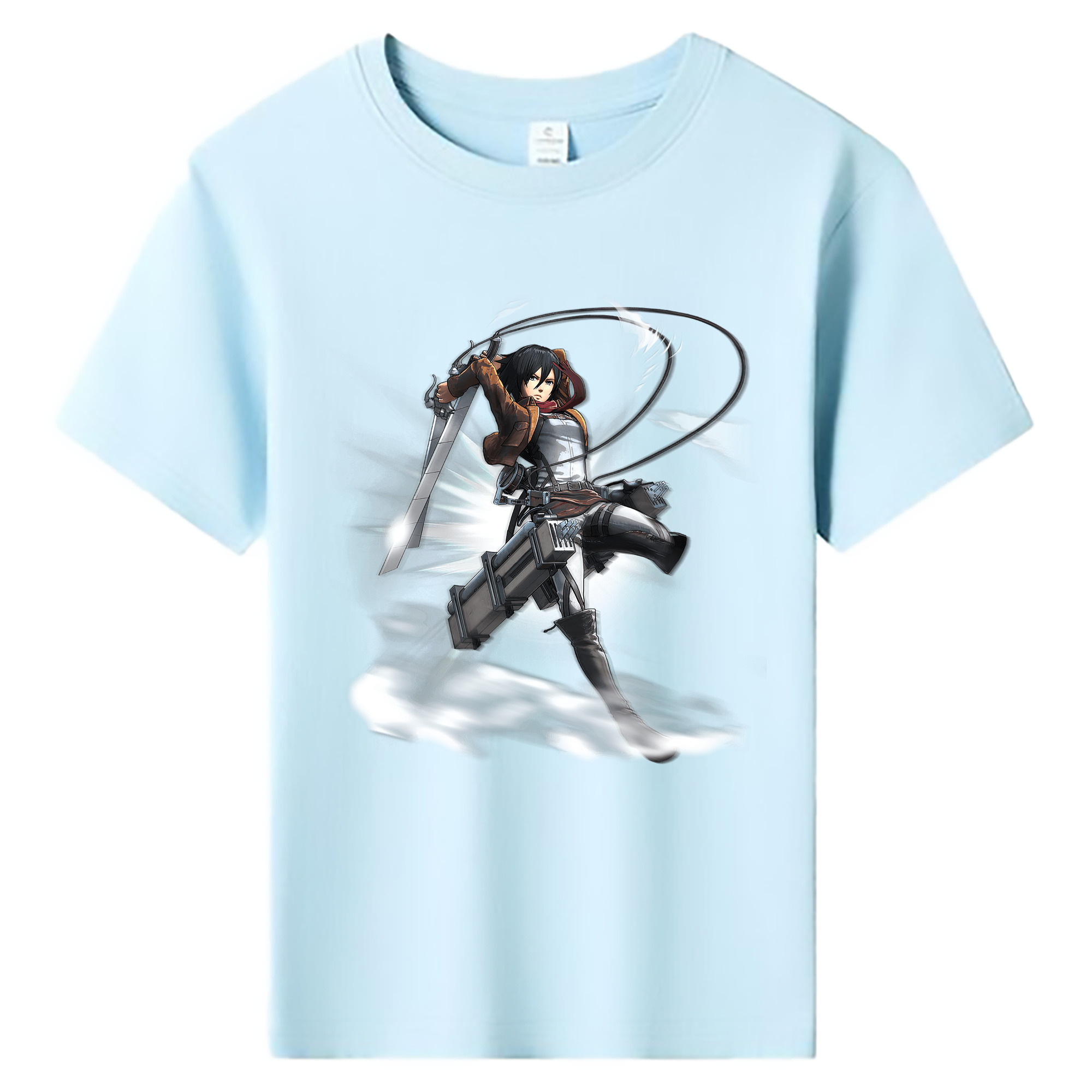 （画像用） 進撃の巨人 ミカサ·アッカーマン Attack on Titan Mikasa Ackerman 綿100％キッズTシャツ（フロントプリント）